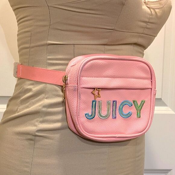 Adorable Juicy Couture Kids Pink Reflective Logo Fanny Pack - Picture 5 of 10